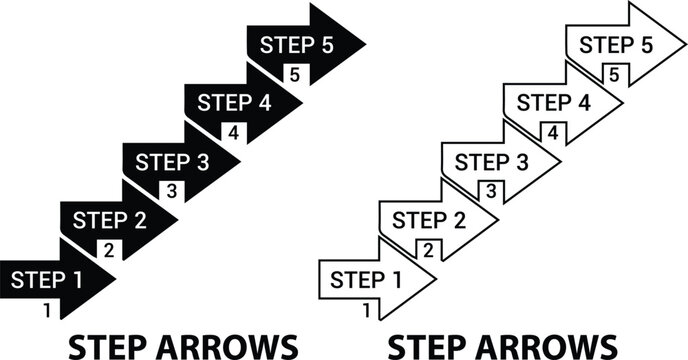 Five steps business arrow infographic vector diagram template