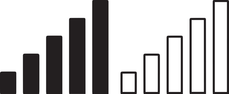 Mobile phone cellular signal strength indicator vector icons