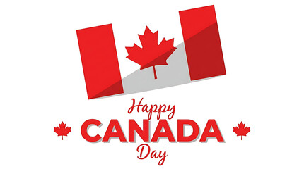 Fototapeta premium Happy canada day celebration with canadian flag design isolated on transparent background
