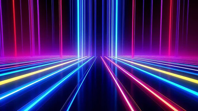 Digital neon light cyber space abstract background