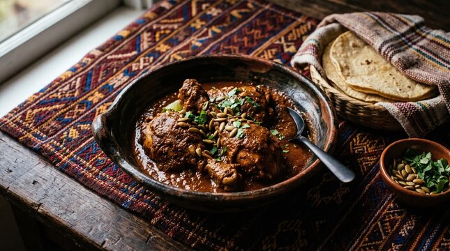 Guatemalan Pepian de Pollo chicken stew in spiced recado sauce