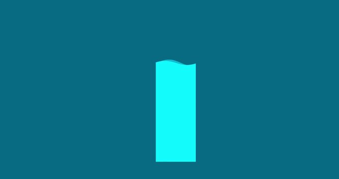 Bar graph chart waving element light blue highest isolated. Business cartoon animation statistic economy metaphor business backrgound space with percentage visualisation presentation element.