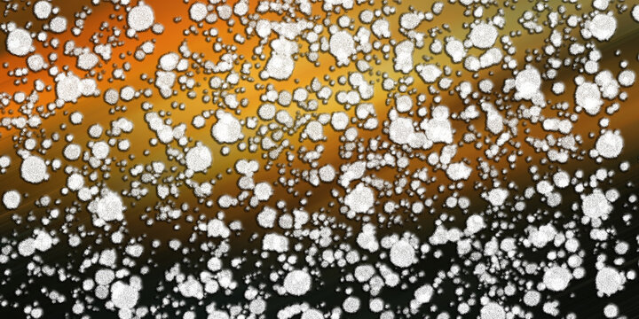 Abstract background with white paint splatters on a warm gradient