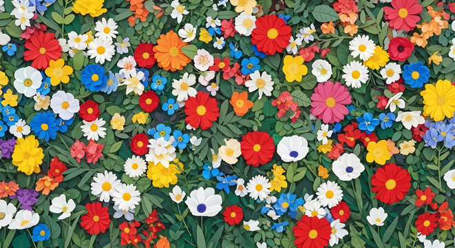 multi colour flowers