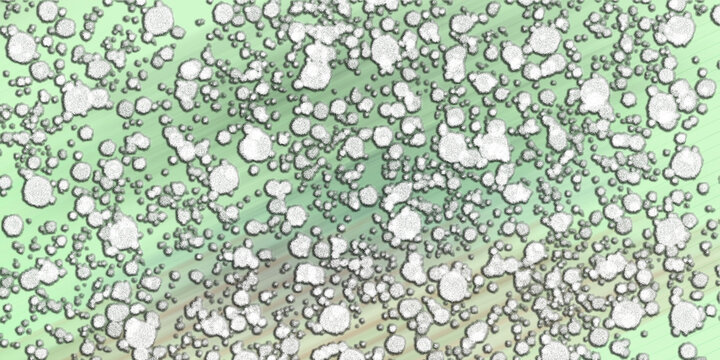 Abstract background with white paint splatters on a light green gradient