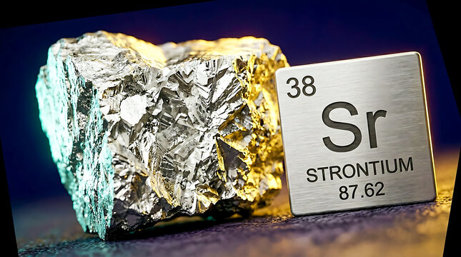 Raw Strontium Metal Chunk Bright Silver-White Luster Crystalline