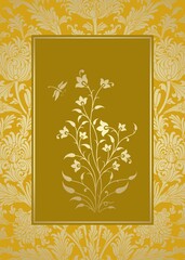 wedding card design, paisley floral pattern , India  © SIRIUS*