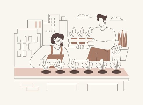 Rooftop garden isolated cartoon vector illustrations.