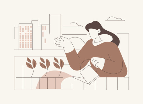 Balcony harvest isolated cartoon vector illustrations.
