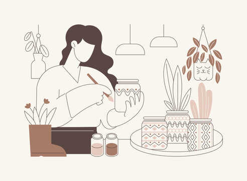 DIY pots isolated cartoon vector illustrations.