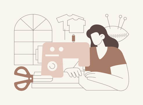 Sewing isolated cartoon vector illustrations.