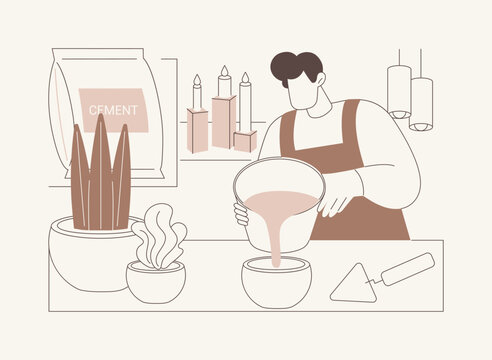 Concrete crafts isolated cartoon vector illustrations.
