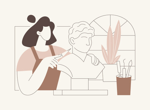 Sculpting isolated cartoon vector illustrations.