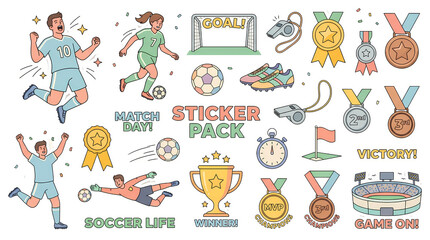 Fototapeta premium Football Champions Sticker Set