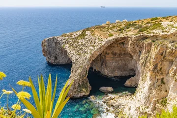 Natural Arch of Blue Grotto and Turquoise Sea, Malta © gkrphoto