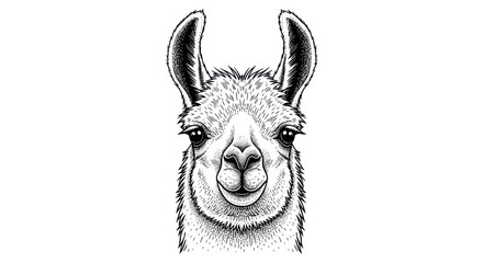 Close up of llama face portrait. © Tembok