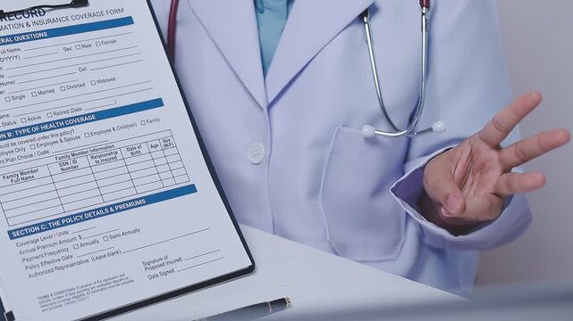 Doctor holding human uterus model for vaginal and cervix pap smear check up in the obstetrics and gynecology.