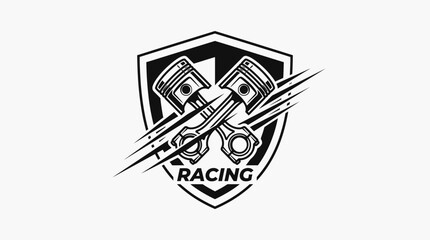 Obraz premium Racing Engine Pistons Logo Design.