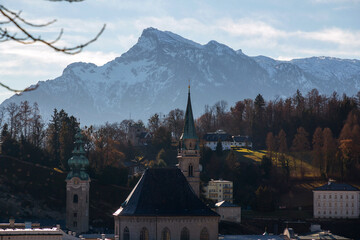 Fototapeta premium The Franciscan Church, Franziskanerkirche is one of the oldest churches in Salzburg, Austria