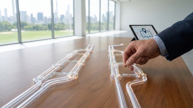 Individual holding a glass pipe representing clarity and precision in supply chain realignment strategies and concepts