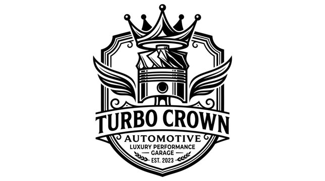 Turbo Crown Automotive Logo Design.