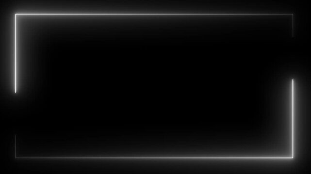 Glowing neon rectangle frame animation with red luminous borders, Animation of glowing neon rectangles abstract background.
Seamless loop animated rectangle picture frame with two tone neon color