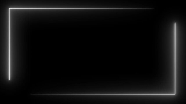 Glowing neon rectangle frame animation with red luminous borders, Animation of glowing neon rectangles abstract background.
Seamless loop animated rectangle picture frame with two tone neon color