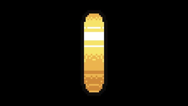 Animated pixel art gold star coin rotating in a seamless loop. Retro game currency icon ideal for mobile games, arcade games, RPGs, platformers, collectible systems, fund icons and UI asset packs