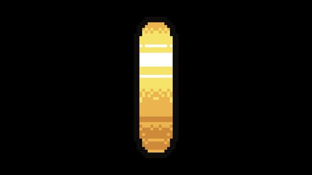 Animated pixel art gold plain coin rotating in a seamless loop. Retro game currency icon ideal for mobile games, arcade games, RPGs, platformers, collectible systems, fund icons and UI asset packs