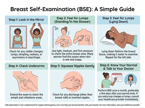 Breast Self Examination, How to do a self breast exam at home.