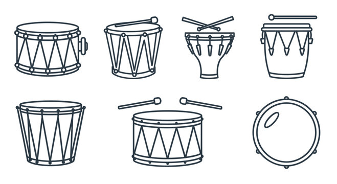 Drums and drumsticks musical instruments.