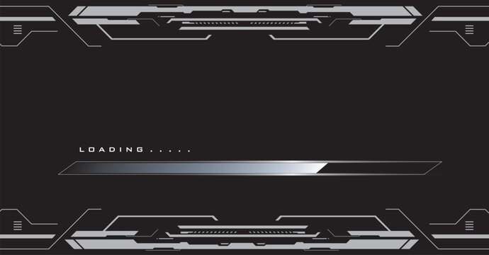 Futuristic Sci-Fi Loading Bar with Digital Circuitry and Metallic Accents on Dark Background