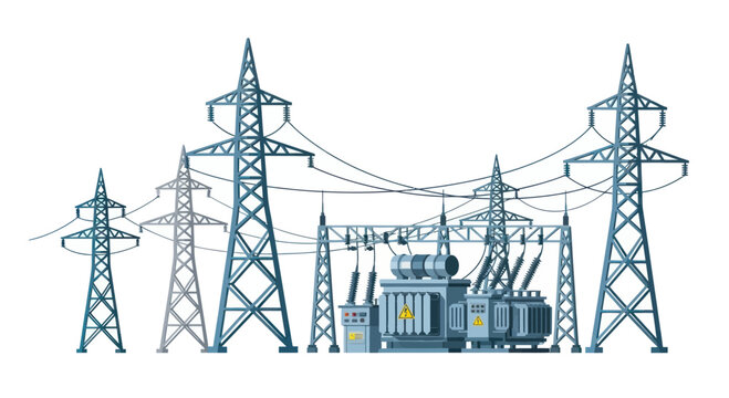 Electricity transmission towers and substation equipment 1.