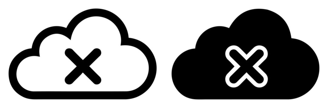 cloud delete error icon outline filled