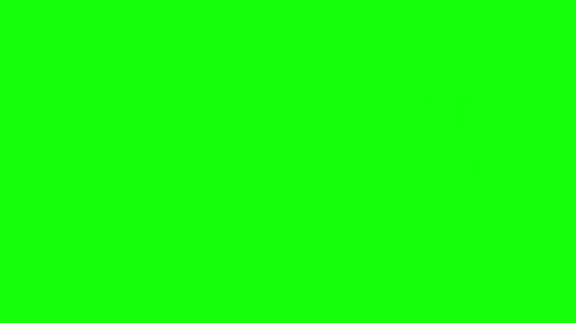 Animated film strip rolling on a green screen background for video editing and motion graphics.