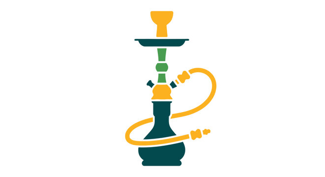 Colorful traditional hookah pipe with decorative design elements.