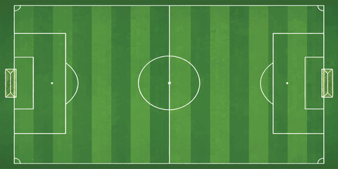 Soccer Field Layout Diagram with Goals, Center Circle and Lines © mahabubmorshed