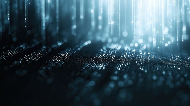 Abstract digital data stream representing encryption and cybersecurity concepts