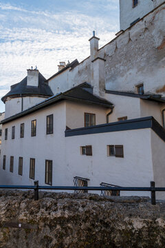 View of Hohensalzburg Fortress or Festung Hohensalzburg in Salzburg, Austria