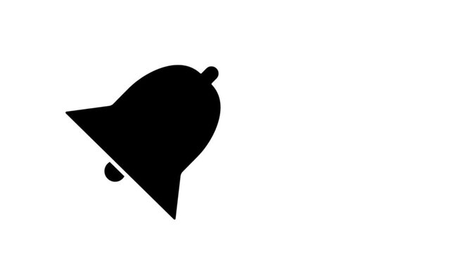 animated video clip shillouet bell icon, suitable for use in content videos, warnings, education, screens, music, electronics, mobile phones, laptops, listening, sounding, noisy