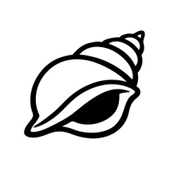 Logotipo de vida marina con dibujo minimalista con líneas de una concha marina en espiral  © teracreonte