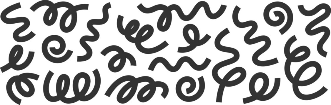 Abstract black scribble pattern with playful squiggle lines and hand drawn doodle texture. Creative seamless style background for branding, packaging and modern layouts. Clean vector design 