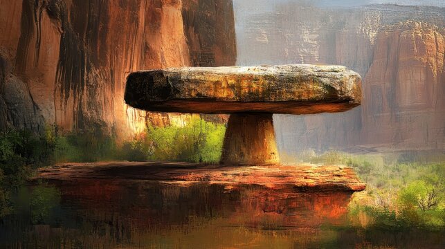 Striking geological rock formation with textured foreground and earthy background showcasing natural wonder