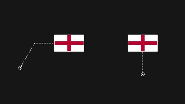 England flag HUD technology callout line animation, alpha channel 4k video
