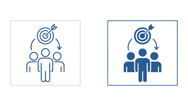 Business team focusing on target with arrow representing goal orientation and strategic achievement concept vector illustration