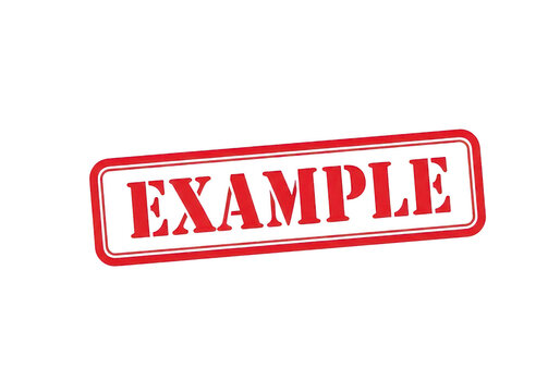 Red rubber stamp text example for document review and approval process concept with rectangular border and bold serif typography on plain surface isolated on a transparent background