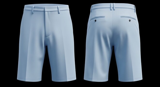 mockup of a sky blue color bermuda shorts