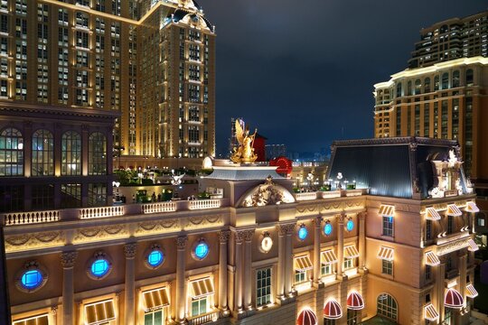 MACAU, CHINA - NOVEMBER 13, 2025: The Parisian Macao casino resort and shopping mall in Macau, China. It is one of Cotai Strip casinos.