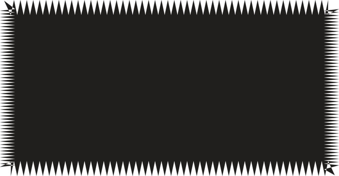 Black rectangular frame with zigzag edge pattern