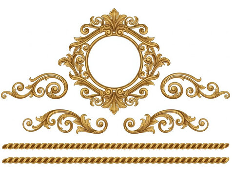 Elegant gold decorative swirl border design with ornate pattern